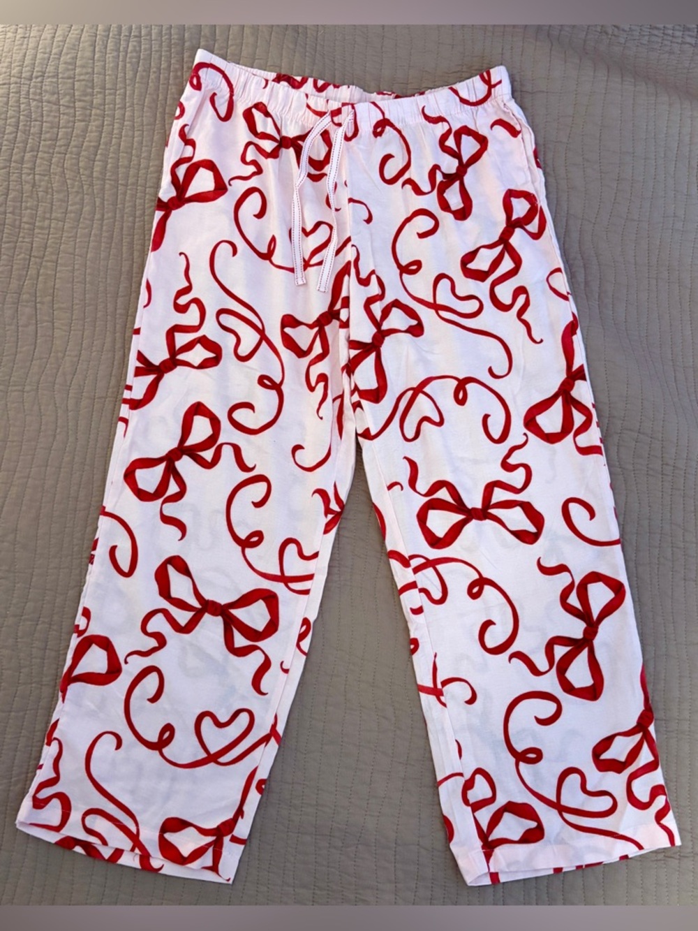 Women’s Pajama Pants Pink with Red Bow Print - Never worn